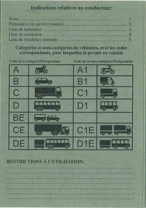 Permis international de conducere Canada exemplar verso. Acesta este formatul original. Atentie la permis de conducere fals.