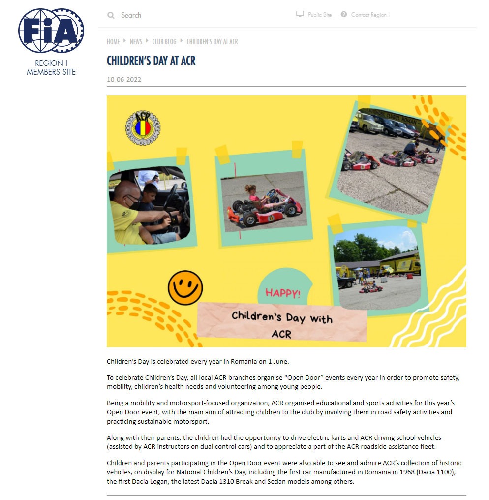 FIA ACR Open Doors 1 iunie