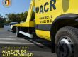 Tractari auto A2 oferite de ACR, autospeciala galbenă tractând un vehicul pentru asistență rutieră pe Autostrada Soarelui.