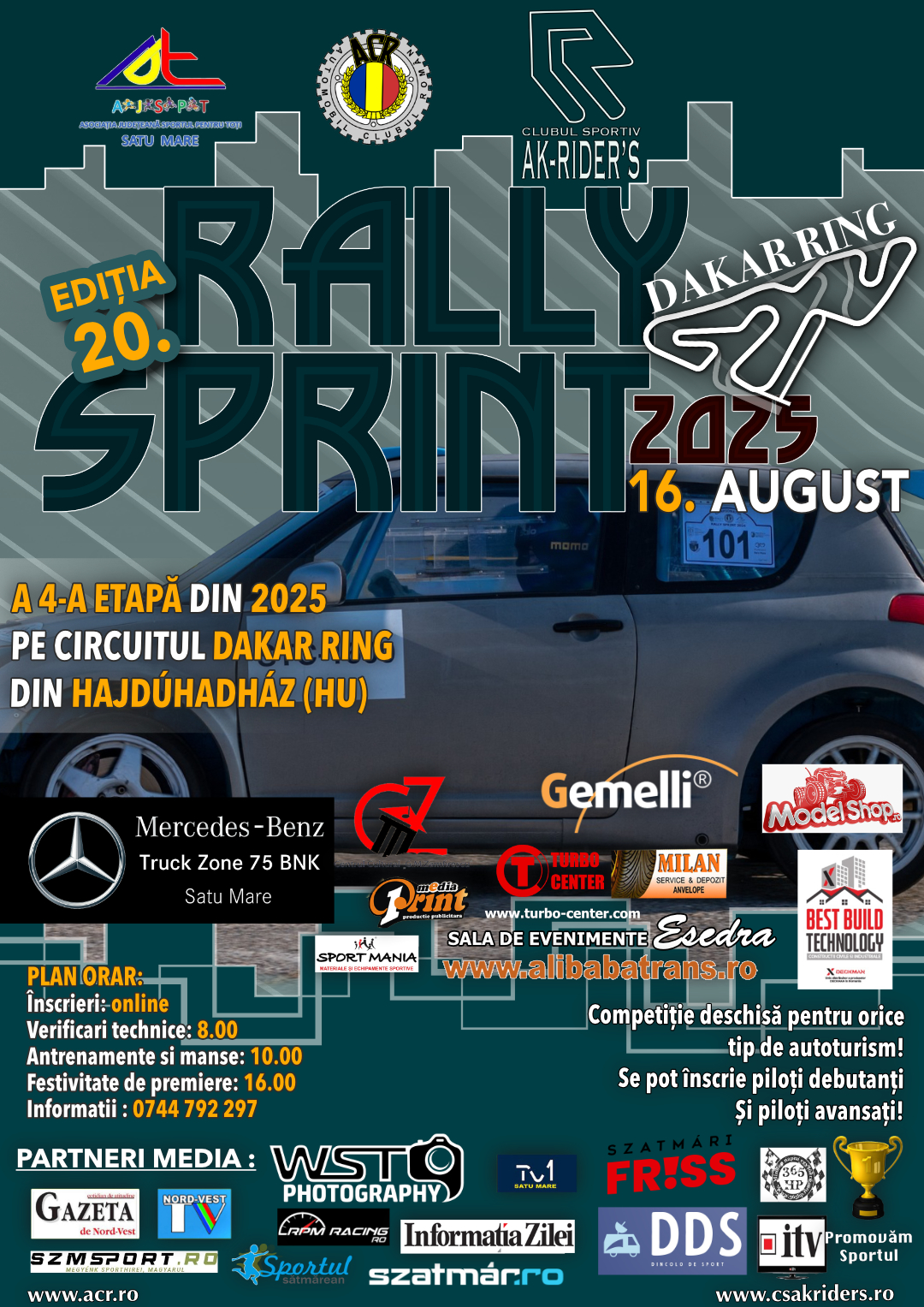 Afiș oficial Rally Sprint ACR 2025 – Dakar Ring Afiș oficial etapa a 4-a Rally Sprint ACR 2025 pe circuitul Dakar Ring