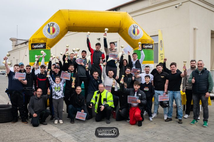 Podium Rally Sprint Satu Mare 2026 pe poligonul ACR la prima etapă a campionatului