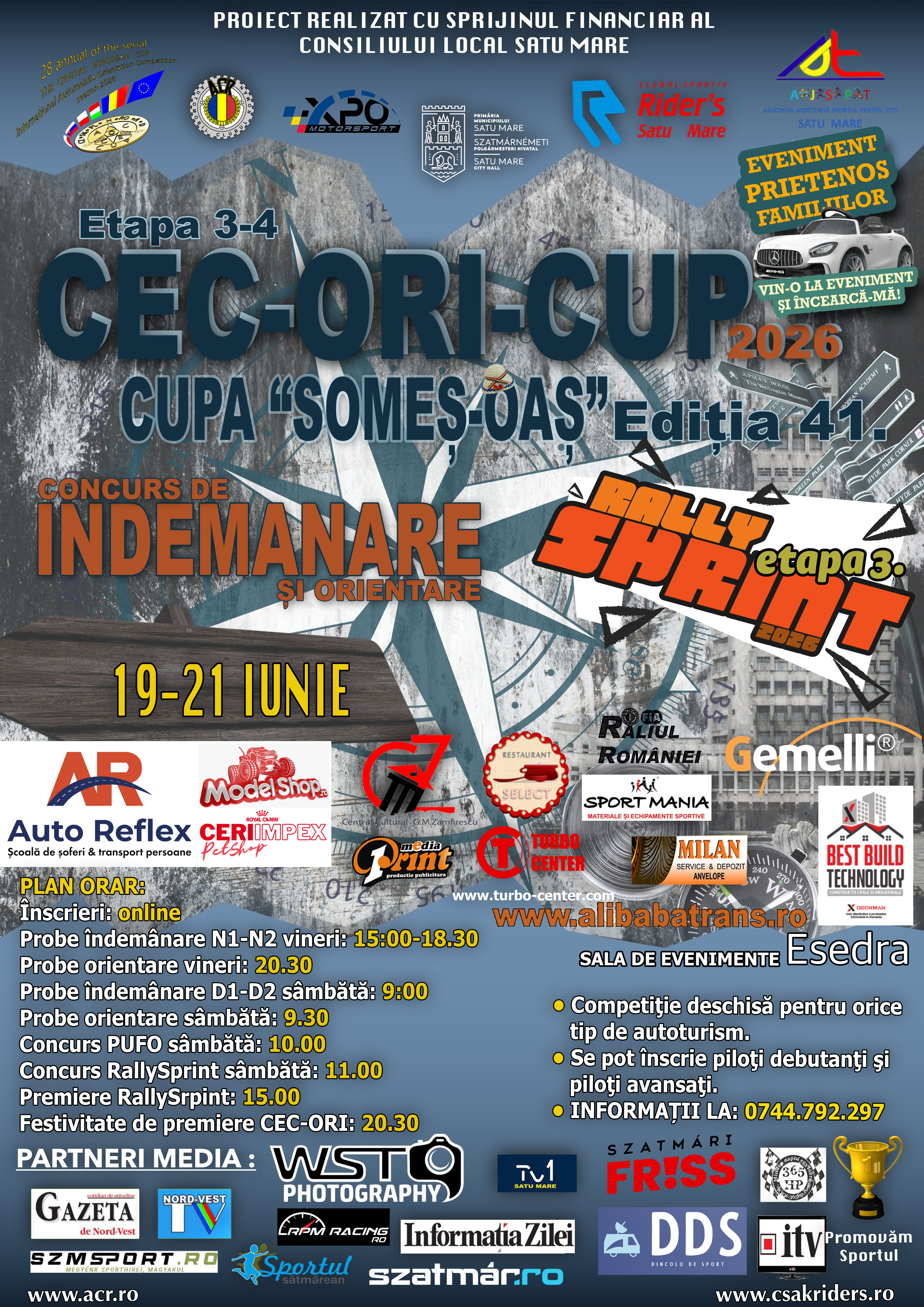 CEC ORI CUP 2026 la Satu Mare – Cupa Someș-Oaș și Rally Sprint CEC ORI CUP 2026 la Satu Mare, Cupa Someș-Oaș și etapa de Rally Sprint 2026 sub egida ACR